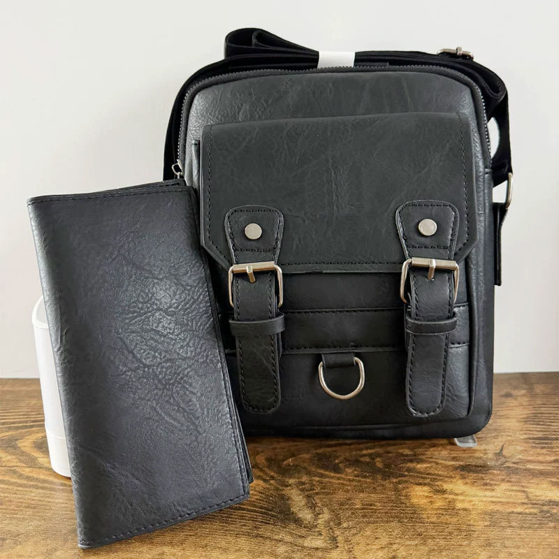Bolso de hombro para hombre estilo urbano, elegante y moderno, ideal para viajes, ocio y salidas. Bolso bandolera pequeño de cuero resistente con asa para hombre.