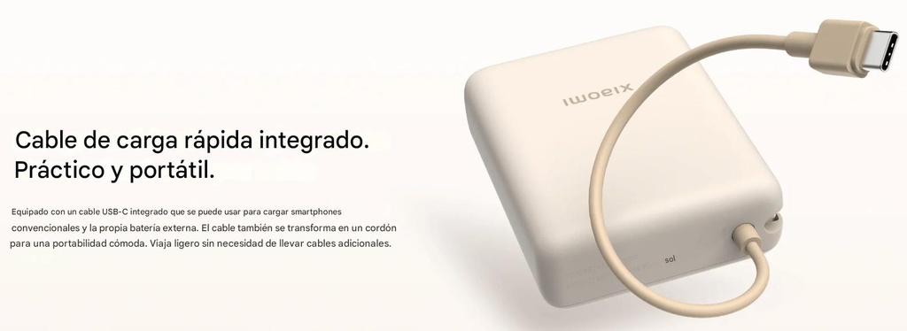 XIAOMI POWER BANK 10000MAH (INTEGRATED CABLE)