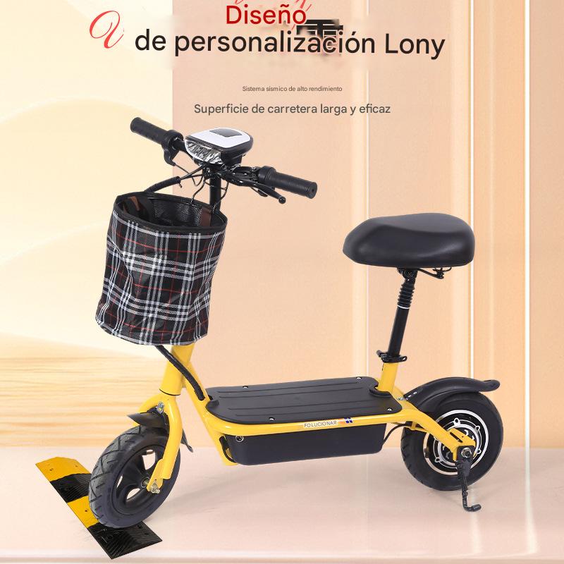 SCOOTER ELÉCTRICO CON ASIENTO Y CESTA DELANTERA