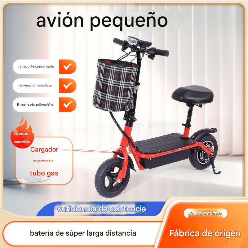 SCOOTER ELÉCTRICO CON ASIENTO Y CESTA DELANTERA