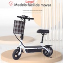SCOOTER ELÉCTRICO CON ASIENTO Y CESTA DELANTERA