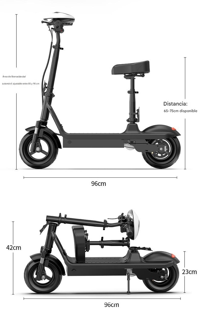 SCOOTER ELÉCTRICO CON AJUSTE DE ALTURA INTELIGENTE – MODELO URBANO PREMIUM