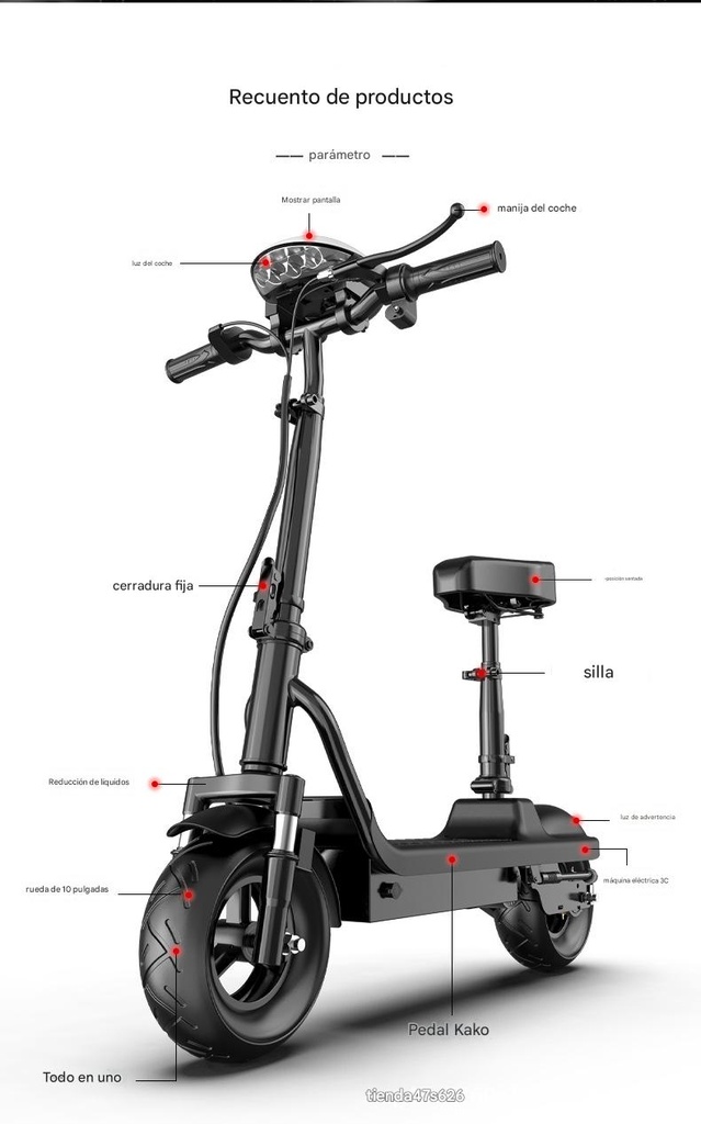 SCOOTER ELÉCTRICO CON AJUSTE DE ALTURA INTELIGENTE – MODELO URBANO PREMIUM