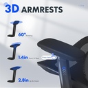 SILLA DE OFICINA ERGONÓMICA DE ALTA CALIDAD CON REPOSAPIÉS, REPOSABRAZOS 3D AJUSTABLES