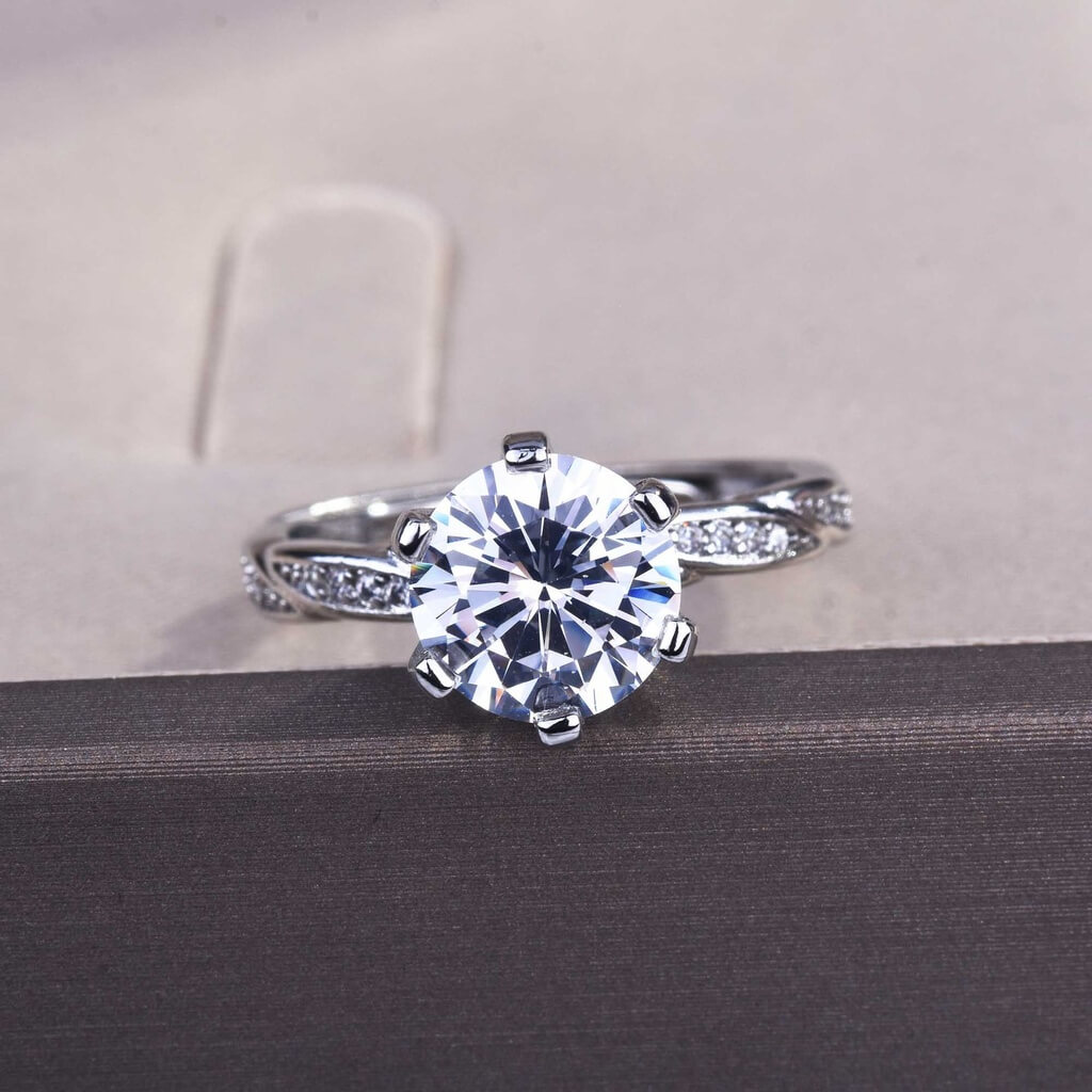 ANILLO DE DIAMANTE PARA COMPROMISO Y BODA -157