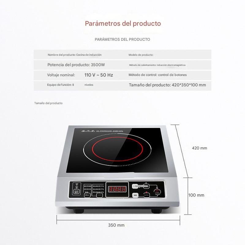 ESTUFA DE INDUCCIÓN ELÉCTRICA 3500W 110V