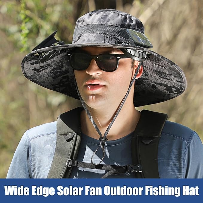 SOMBRERO CON VENTILADORES SOLARES