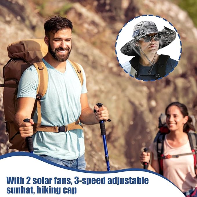 SOMBRERO CON VENTILADORES SOLARES