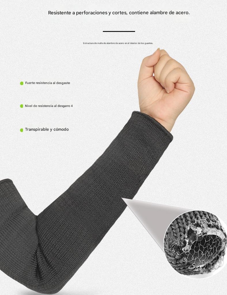 PROTECTOR DE BRAZO RESISTENTE A CORTES – MONOFILAMENTO NEGRO