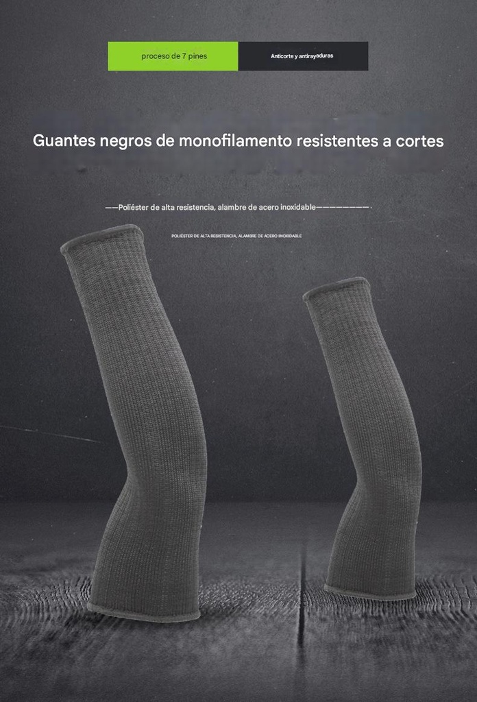 PROTECTOR DE BRAZO RESISTENTE A CORTES – MONOFILAMENTO NEGRO