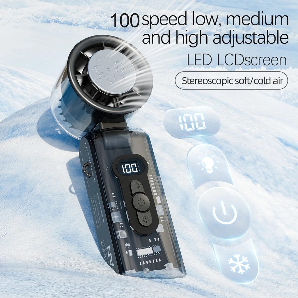  MINI VENTILADOR PORTÁTIL DE ALTA VELOCIDAD - PLEGABLE Y RECARGABLE