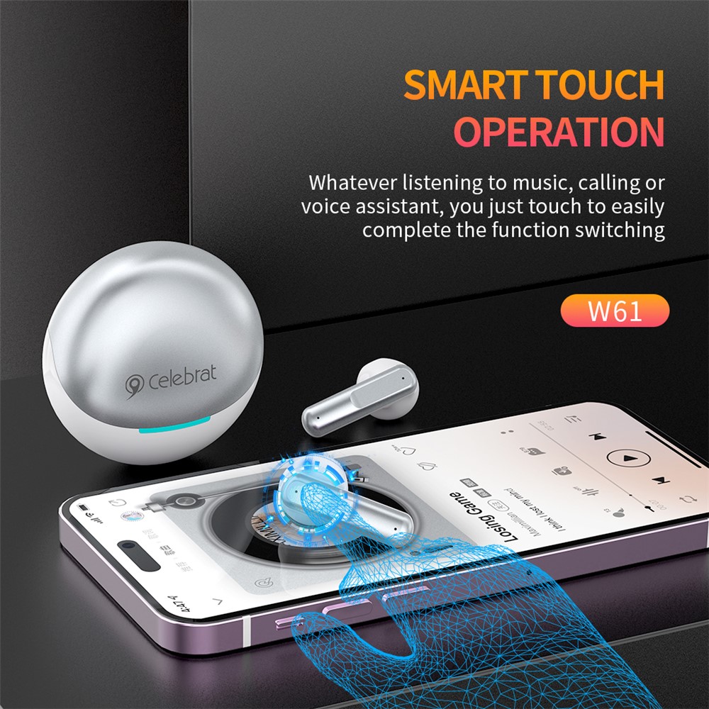 CELEBRAT W61 BLUETOOTH 5.3 SEMI-IN-EAR BLUETOOTH HEADPHONE STEREO SOUND