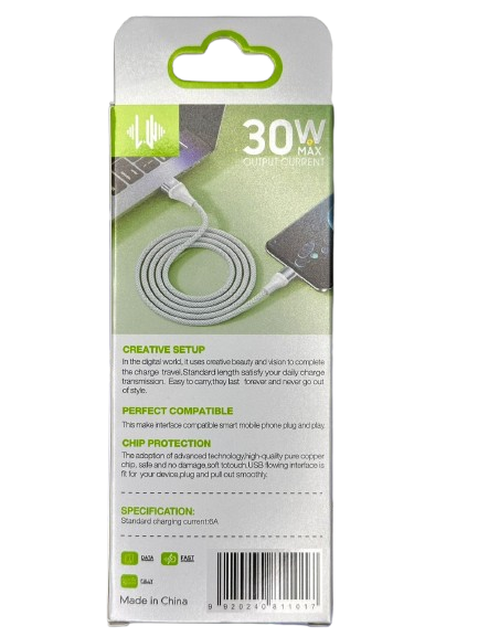 DATA CABLE, SUPER FAST CHARGING 30W BZ05-TC