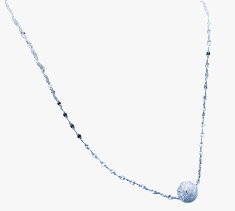 99.9% PLATA FINA COLLAR DE MODA 45CM 1.5G