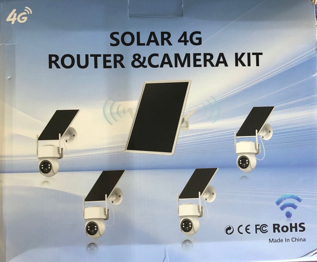 KIT DE 4 CAMARAS CON PANEL SOLAR 4G