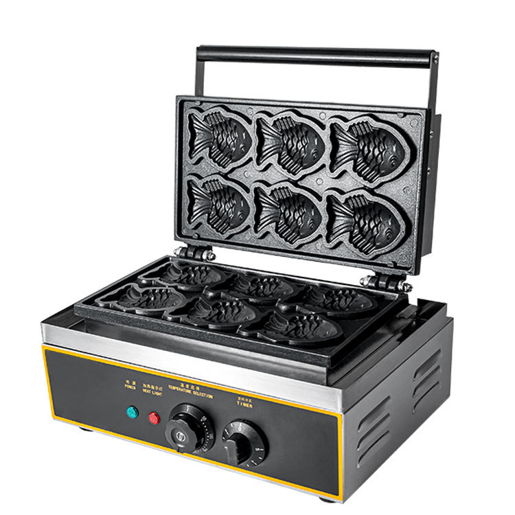 MÁQUINA PARA WAFFLES EN FORMA DE PEZ (TAIYAKI) 1.3KW 220V HKSBOX