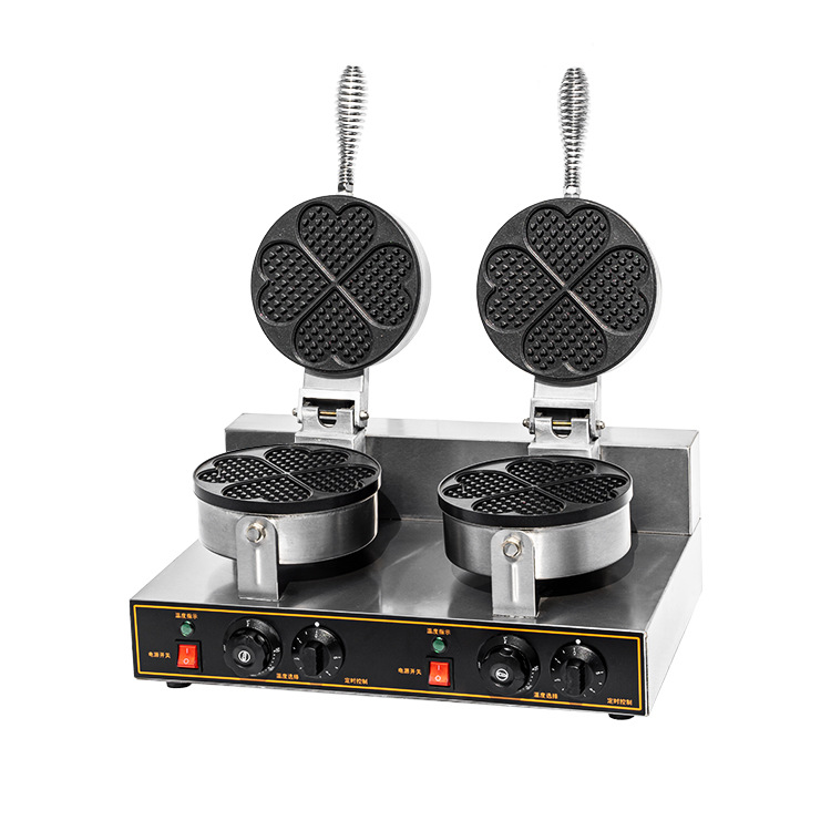 MÁQUINA DOBLE PARA WAFFLES EN FORMA DE CORAZÓN 220V 2.4KW HKSBOX