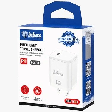 CARGADOR DE VIAJE INTELIGENTE INKAX HCA-04 – 20W MÁX (PD)