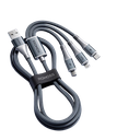 CABLE DE CARGA RÁPIDA 3 EN 1 ROMOSS 100W, CABLE DE CARGA MICRO USB, LIGHTNING, TIPO C - CB253A HKSBOX